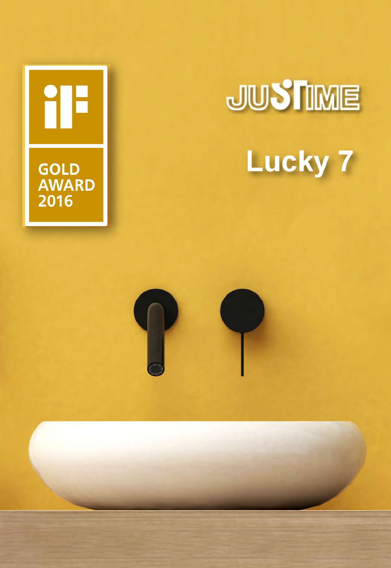 JUSTIME Lucky 7 wall-mounted basin mixer has been announced to receive 2016 iF Gold Award in Munich on Feb. 26th